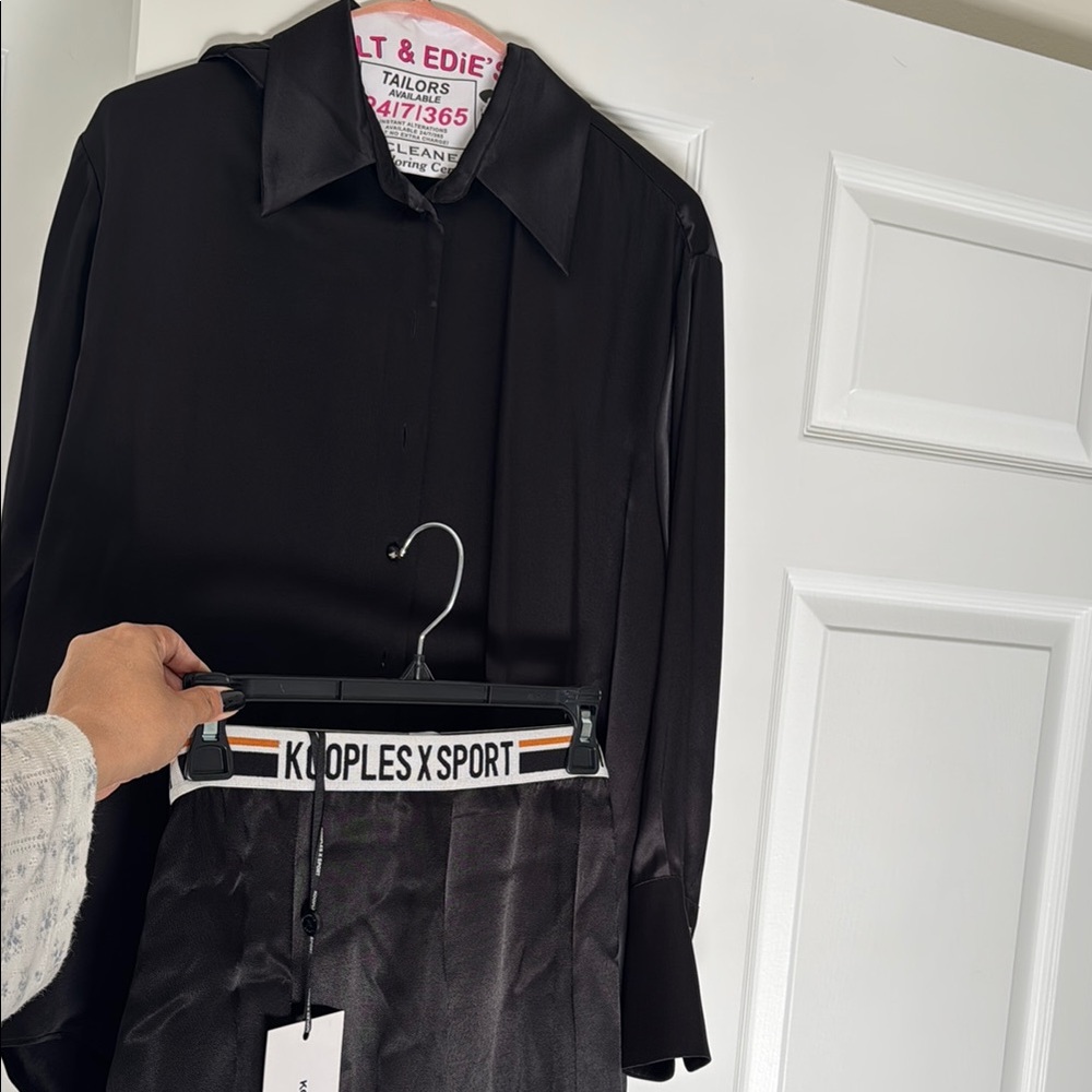 Sleek Black Satin Shirt & Skirt
*BRAND NEW WITH TAGS*